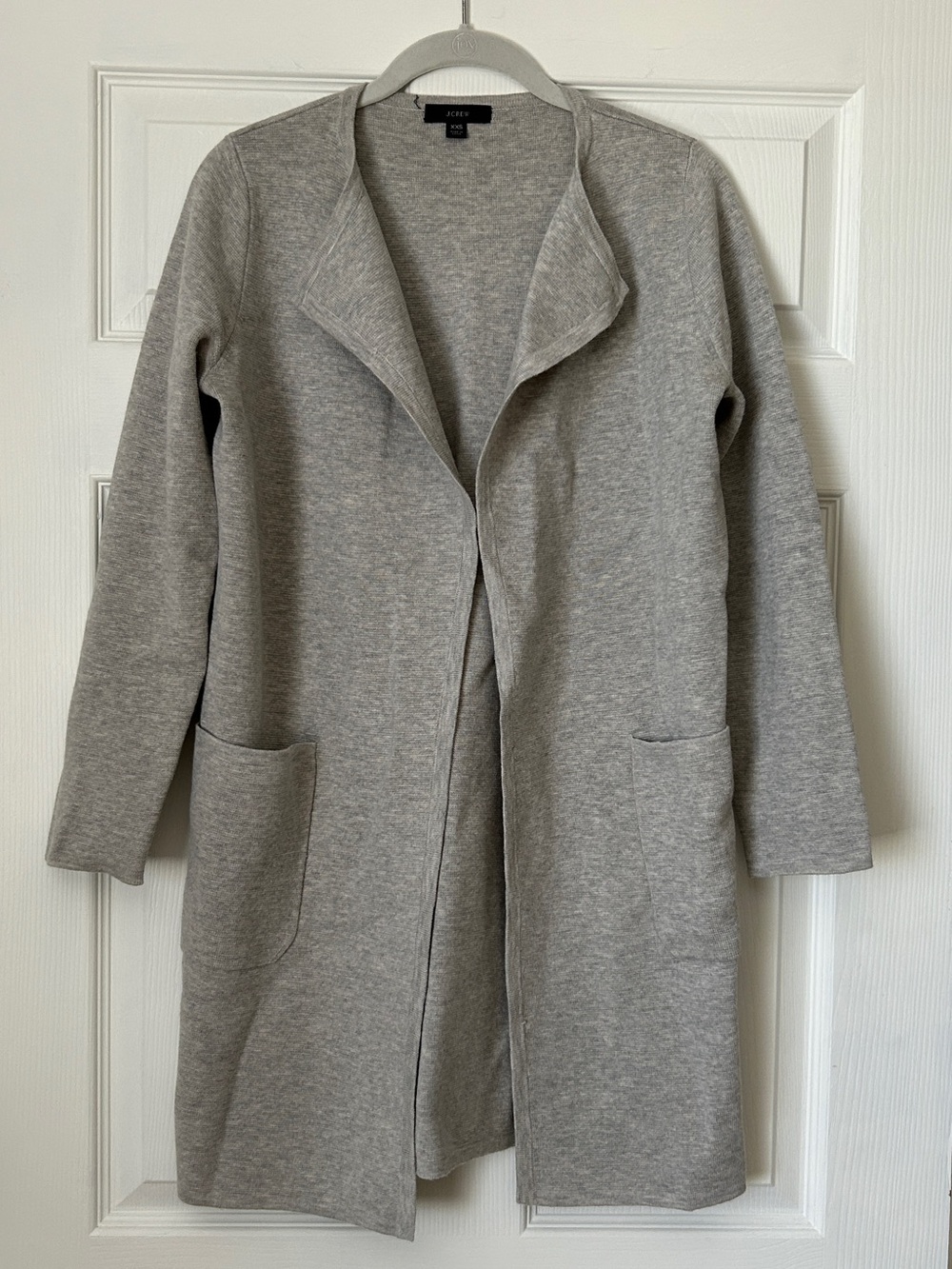 J. Crew Heather Gray Open-Front Long Cardigan